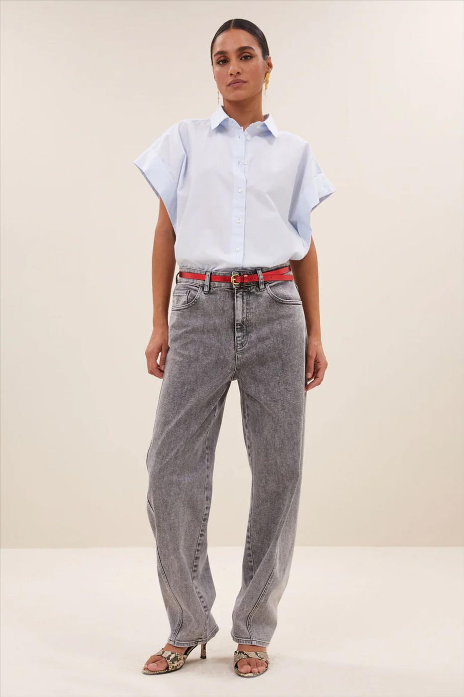 BY BAR - Grijze Begum balloon jeans