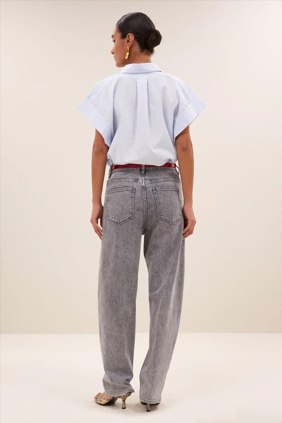BY BAR - Grijze Begum balloon jeans
