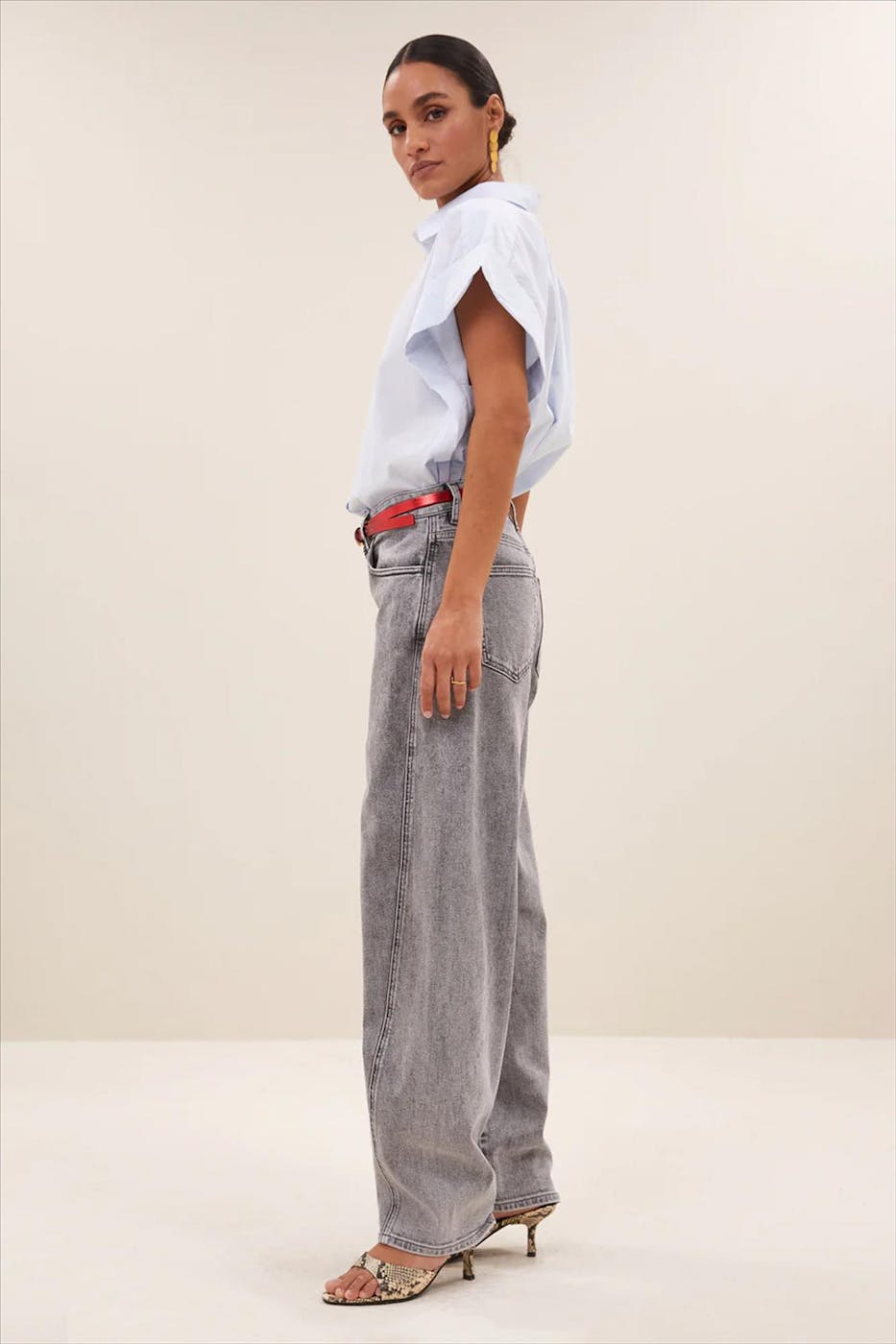 BY BAR - Grijze Begum balloon jeans