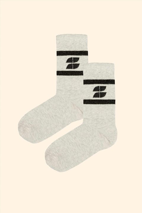 BY BAR - Grijs-Zwarte Logo sokken, maat: 39-41