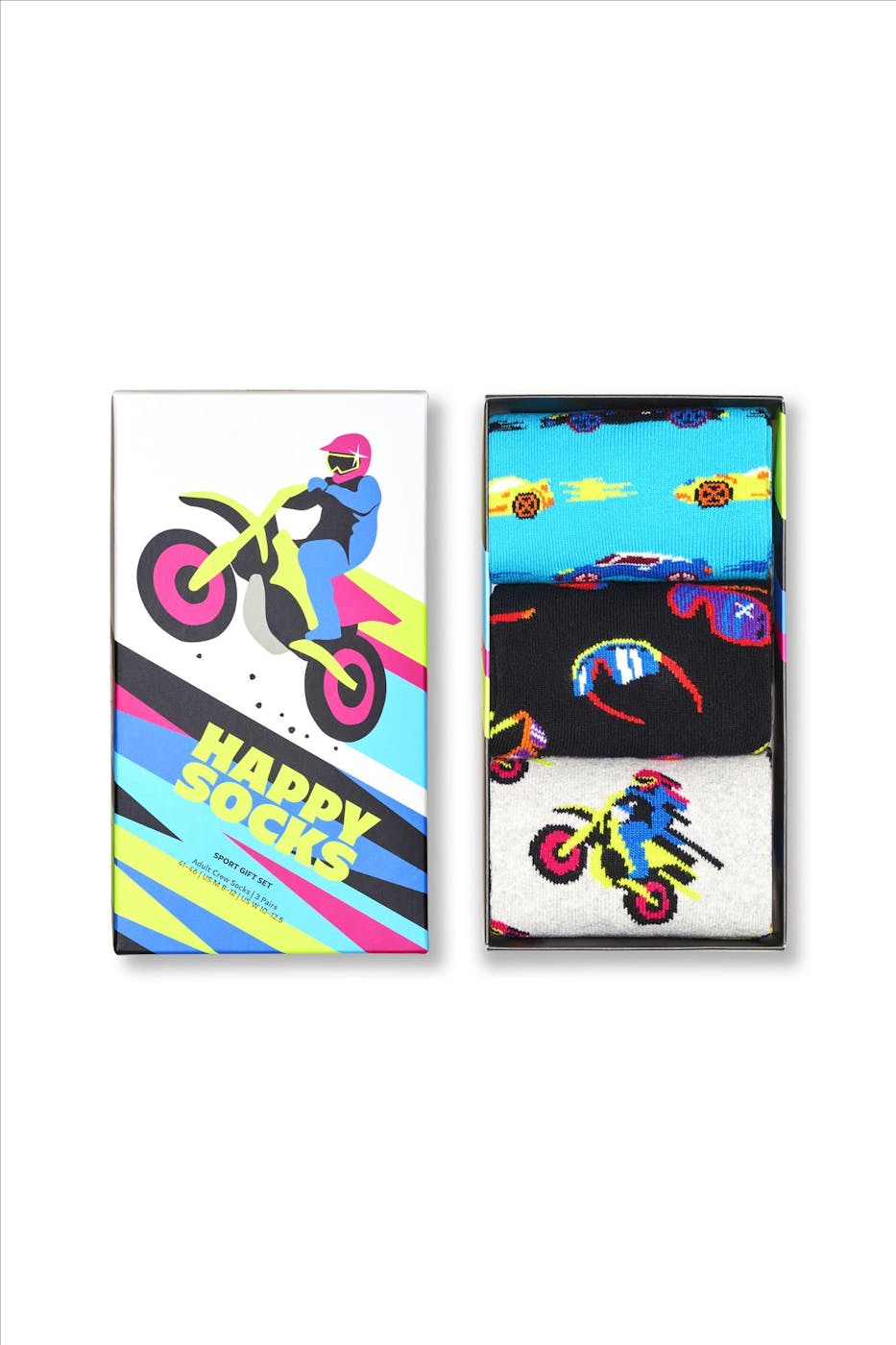 Happy Socks - Multicolor Fast Sports 3-pack sokken, maat: 41-46