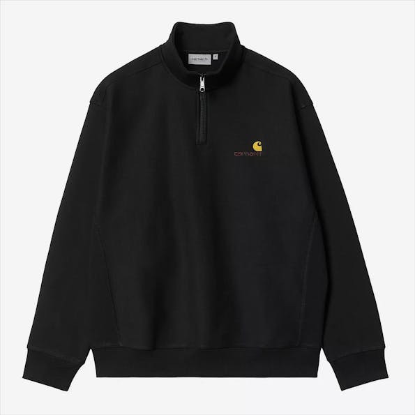 Carhartt WIP - Zwarte Half Zip American sweater