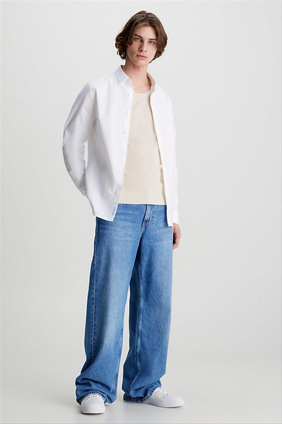 Calvin Klein Jeans - Witte Klein Icon Slim Fit hemd