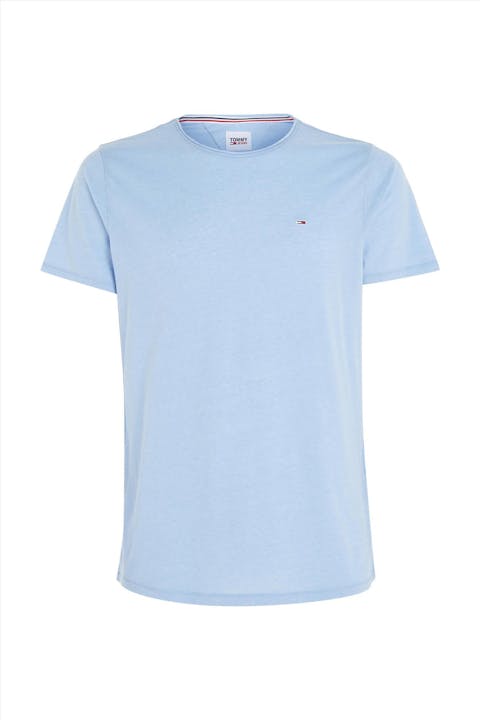 Tommy Jeans - Lichtblauwe Slim Jaspe T-shirt