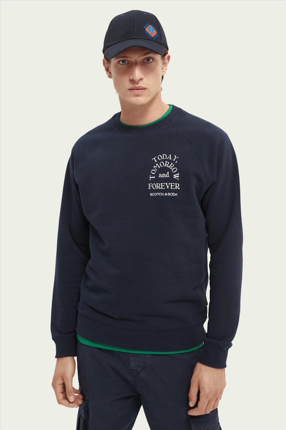 Scotch & Soda - Donkerblauwe Today, Tomorrow, Forever sweater