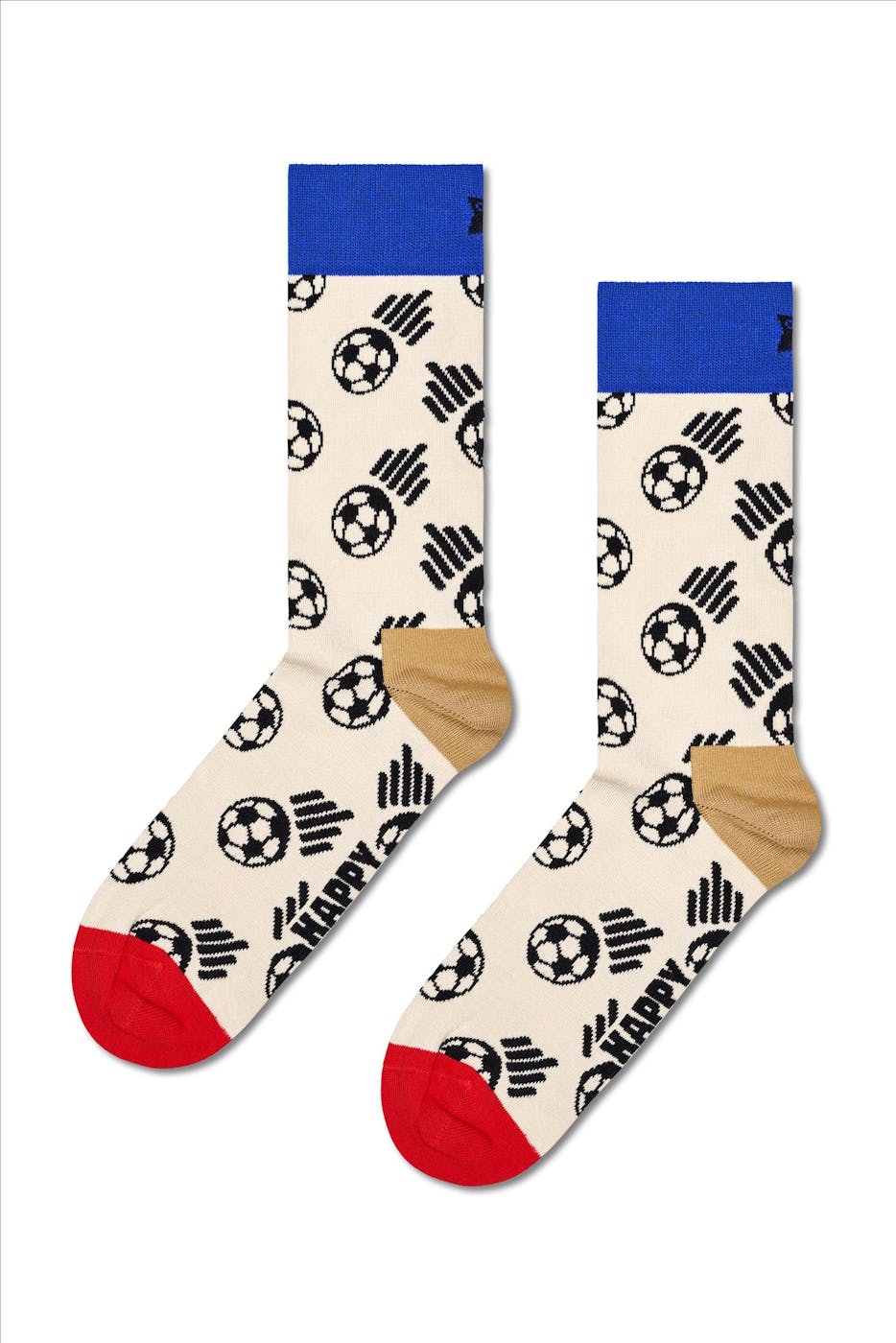 Happy Socks - Ecru Football sokken, maat: 36-40