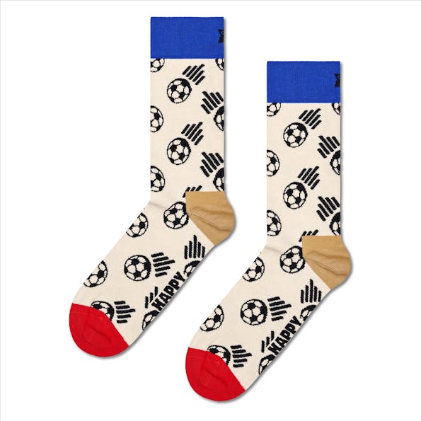 Happy Socks - Ecru Football sokken, maat: 36-40