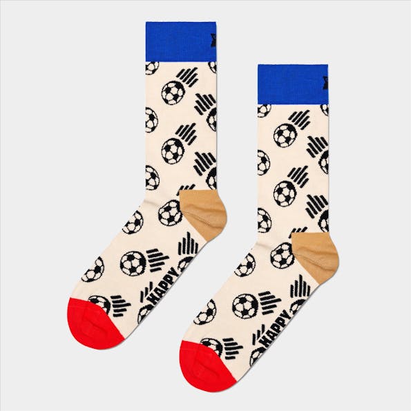 Happy Socks - Ecru Football sokken, maat: 36-40