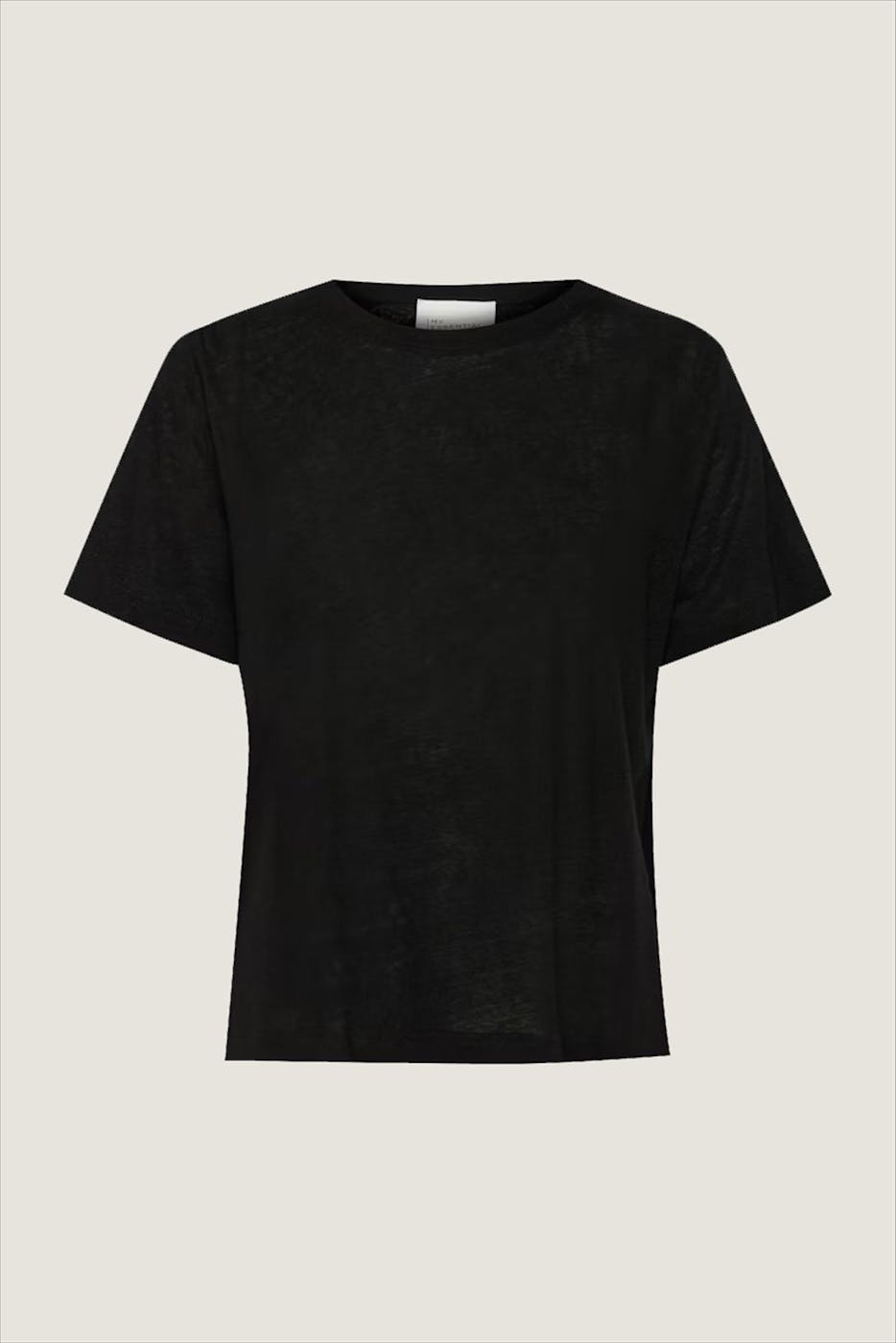 My Essential Wardrobe - Zwarte Lisa Linen T-shirt