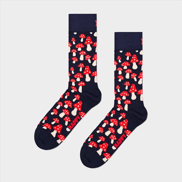 Happy Socks - Donkerblauwe Mushroom sokken, maat: 4146