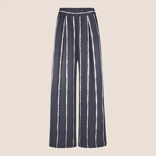 BY BAR - Donkerblauwe Benji Tie Dye Stripe broek