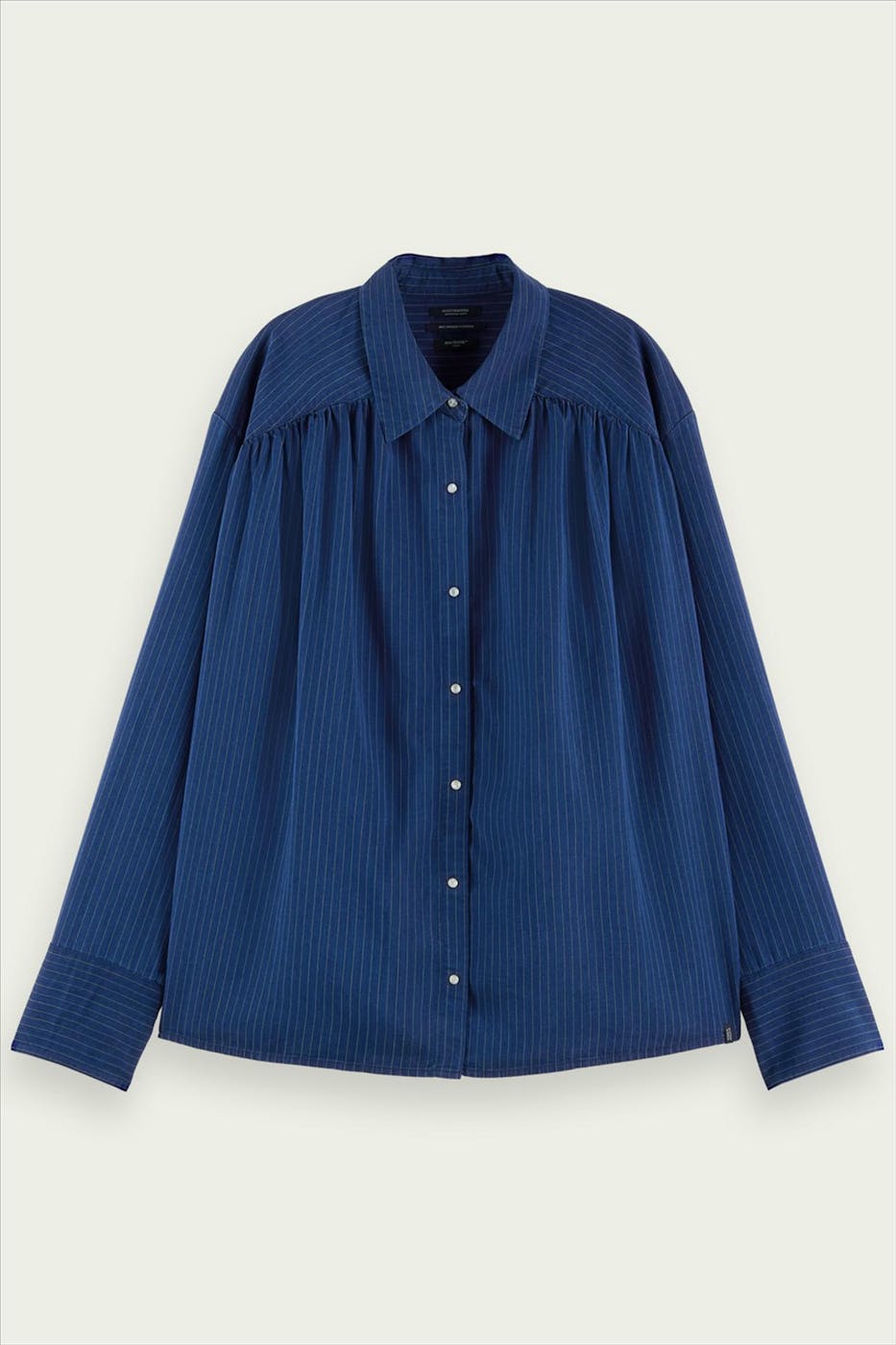 Scotch & Soda - Donkerblauwe pinstripe oversized blouse