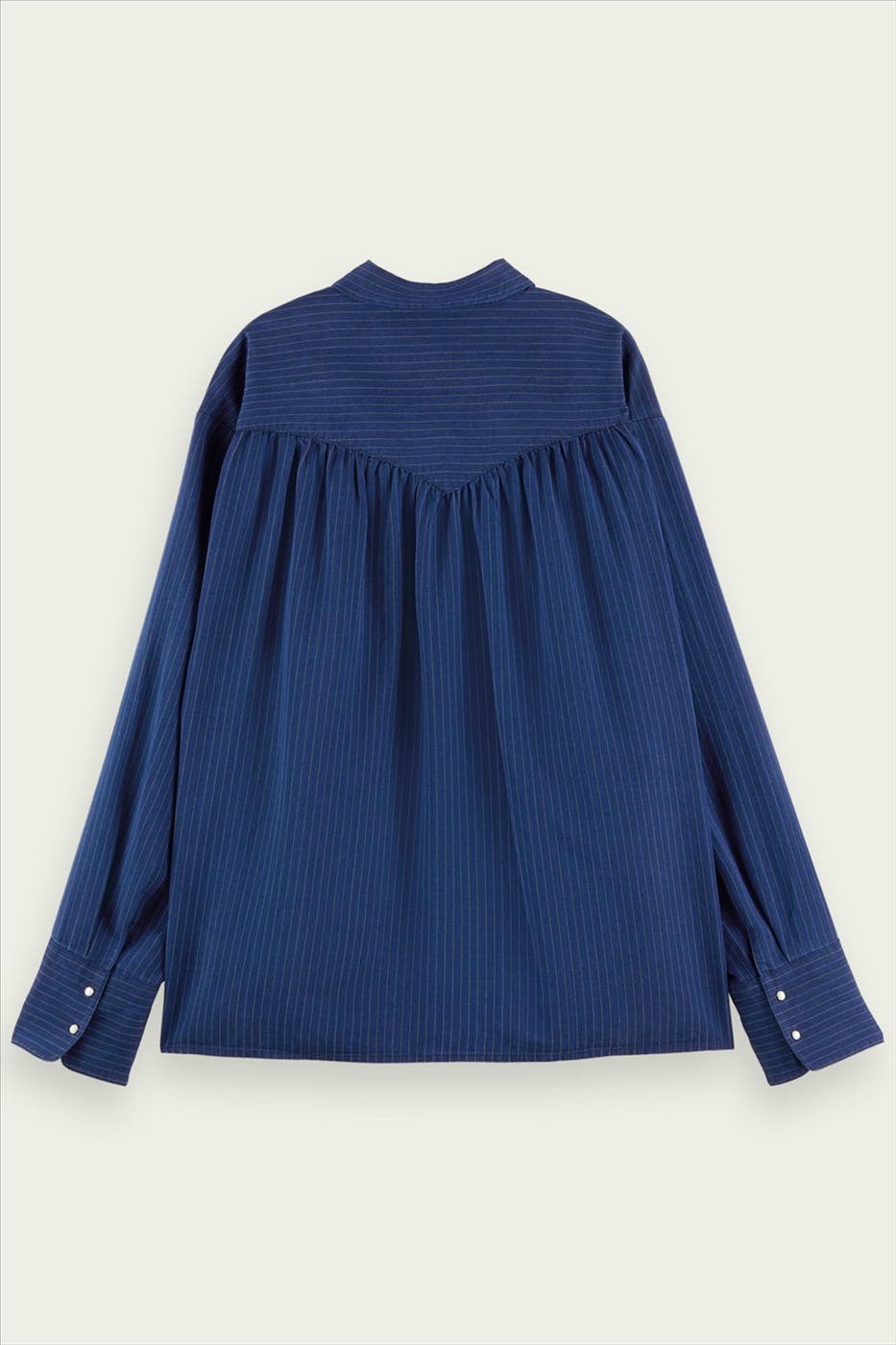 Scotch & Soda - Donkerblauwe pinstripe oversized blouse