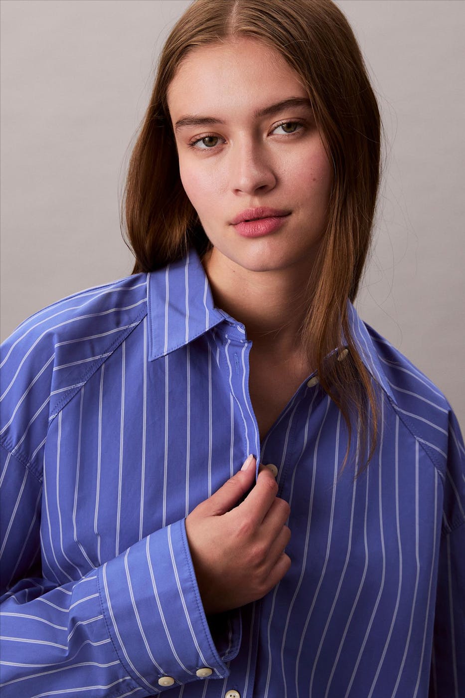 Calvin Klein Jeans - Blauwe Striped Boxy blouse