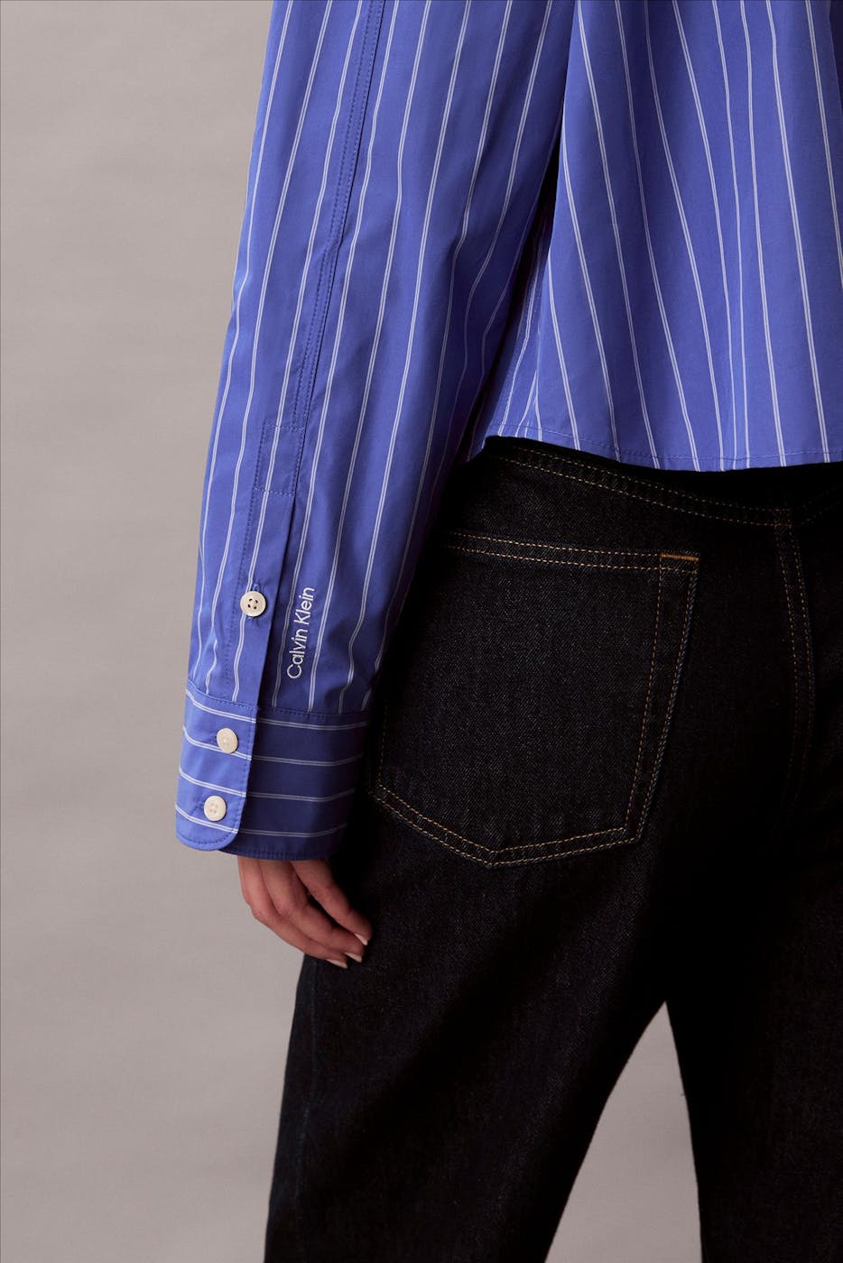 Calvin Klein Jeans - Blauwe Striped Boxy blouse