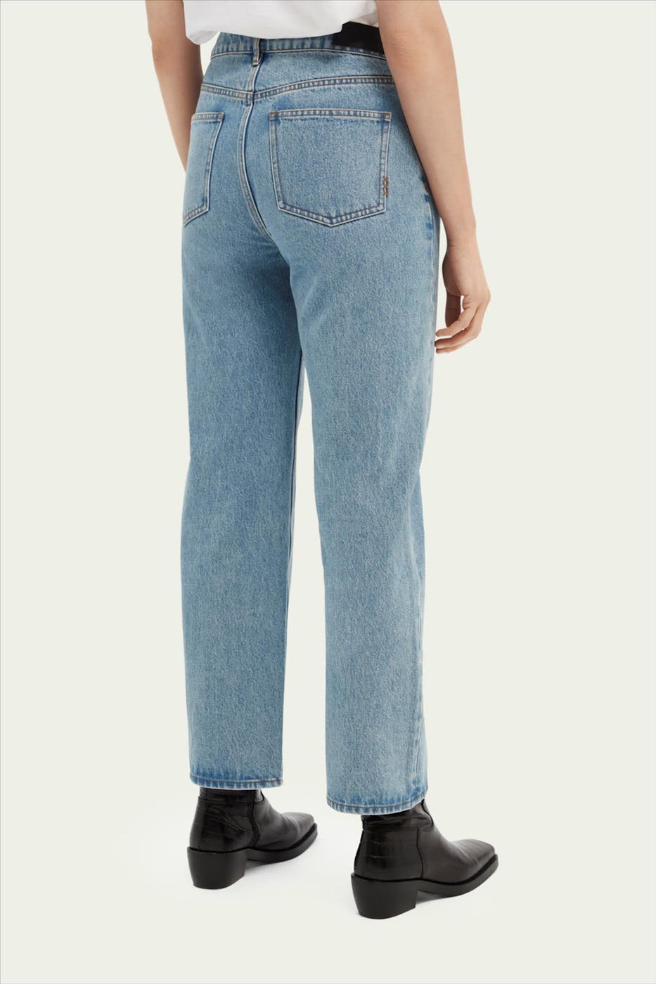Scotch & Soda - Lichtblauwe High Rise Tailored Straight jeans