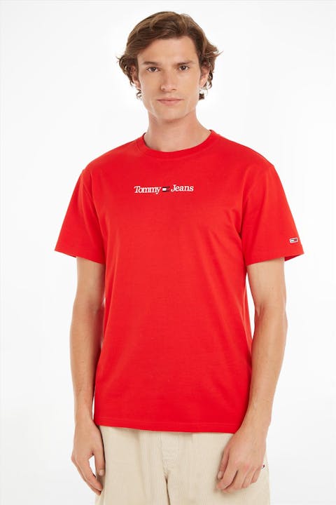 Tommy Jeans - Rode Classic Logo T-shirt