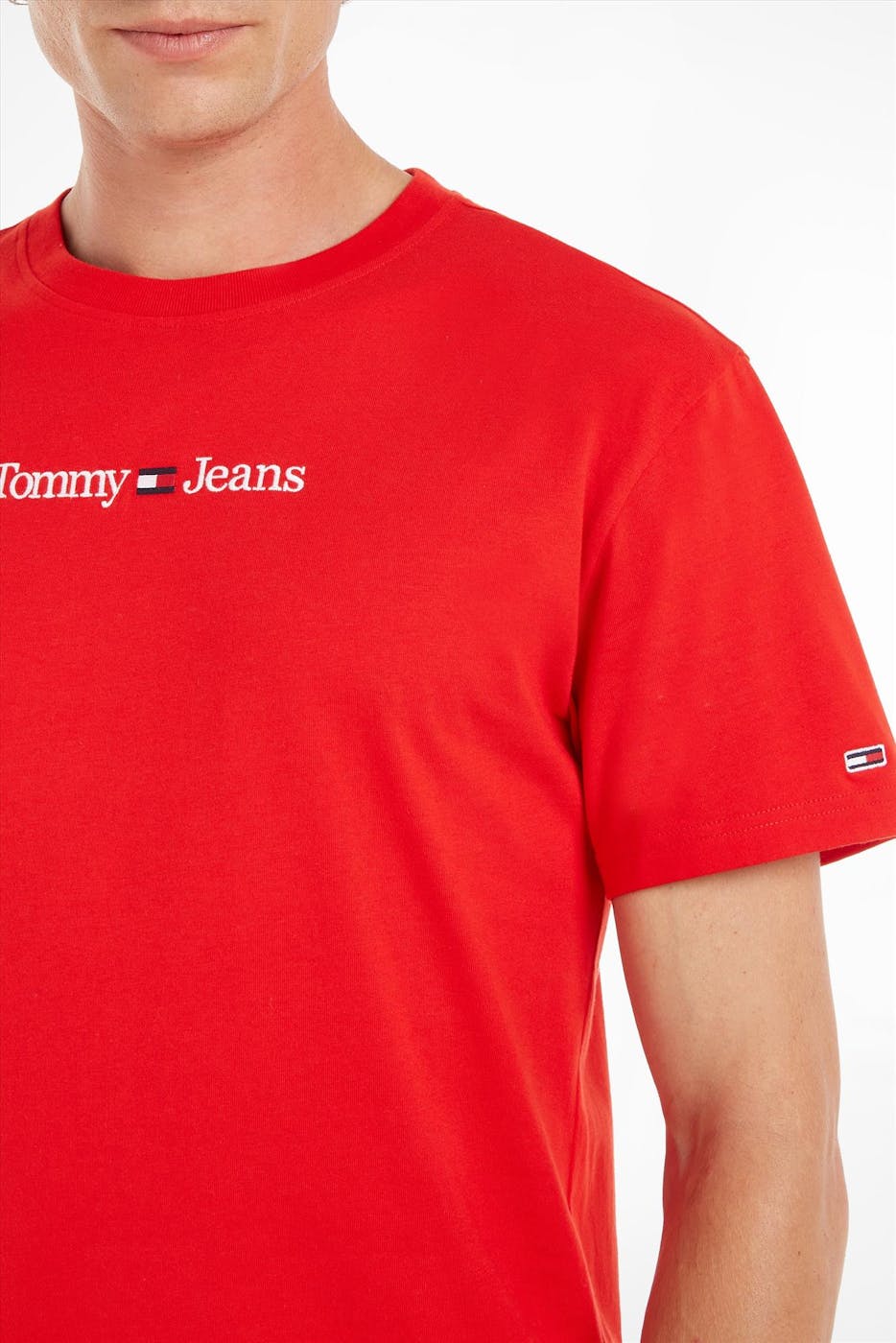 Tommy Jeans - Rode Classic Logo T-shirt