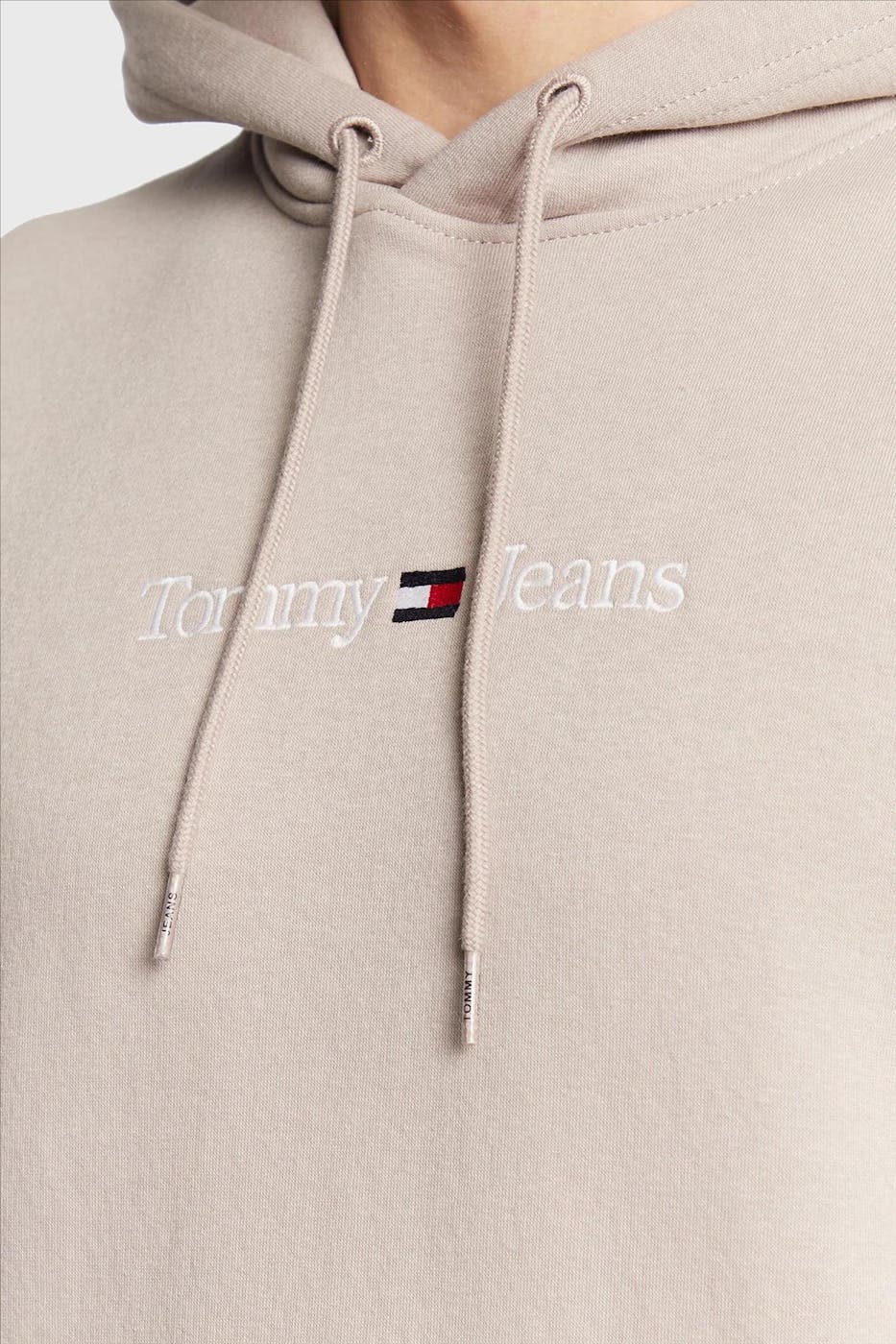 Tommy Jeans - Beige Linear Logo hoodie