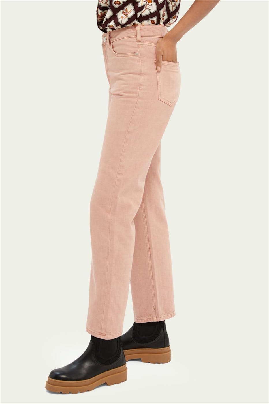 Scotch & Soda - Zalmroze High Rise Tailored Straight jeans