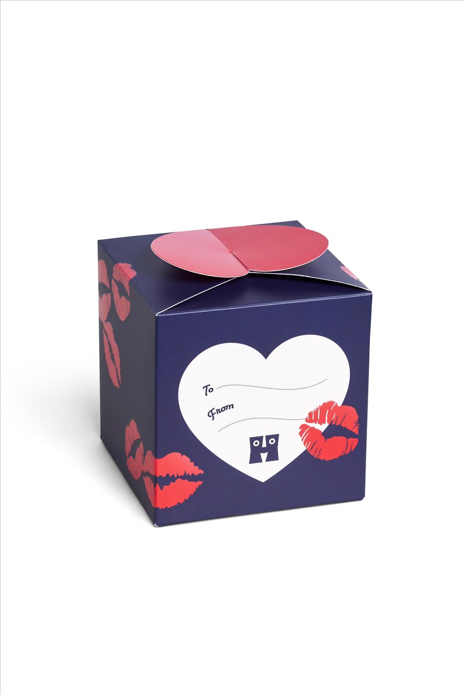 Happy Socks - Donkerblauwe Valentine 2-pack sokken, maat: 41-46