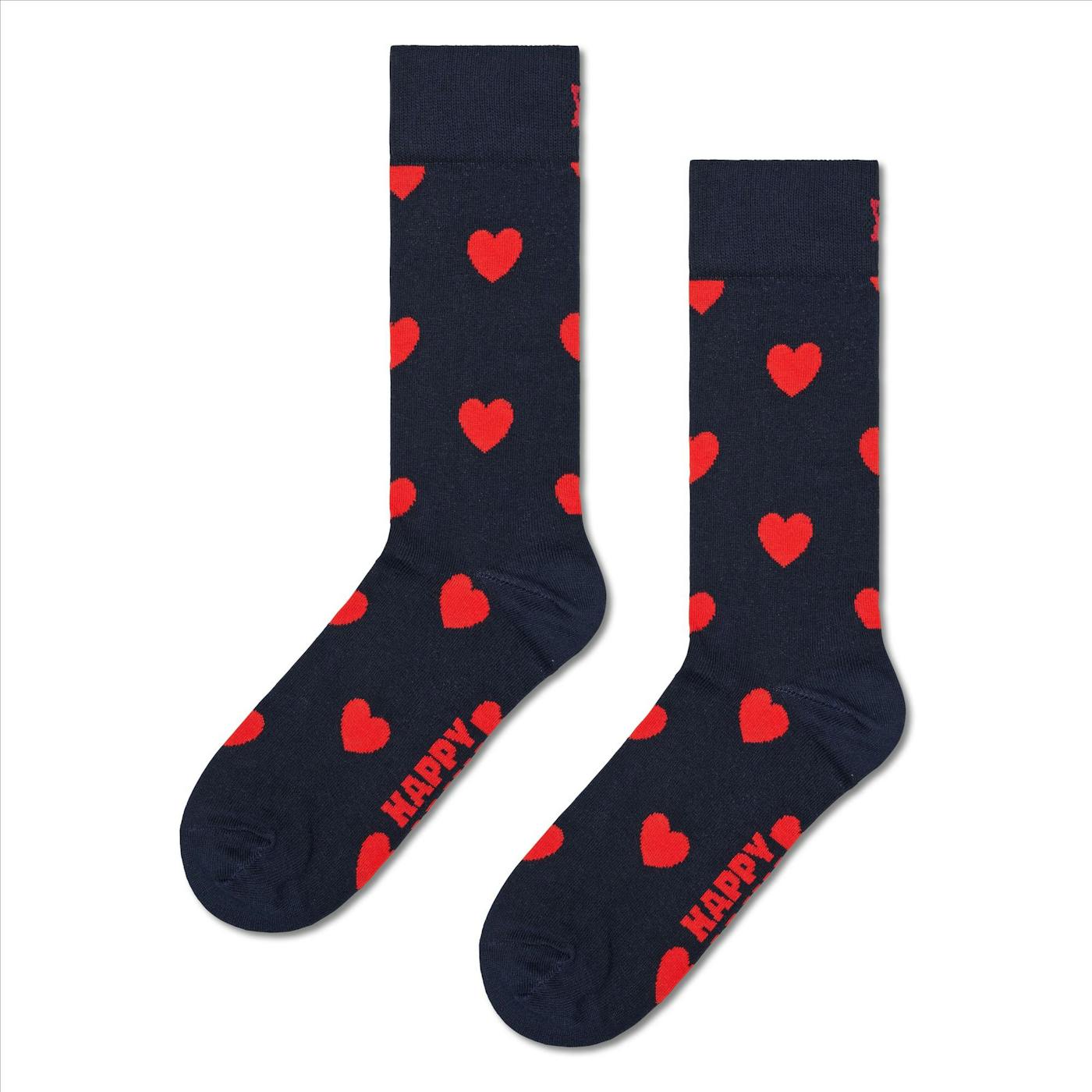 Happy Socks - Donkerblauwe Valentine 2-pack sokken, maat: 41-46