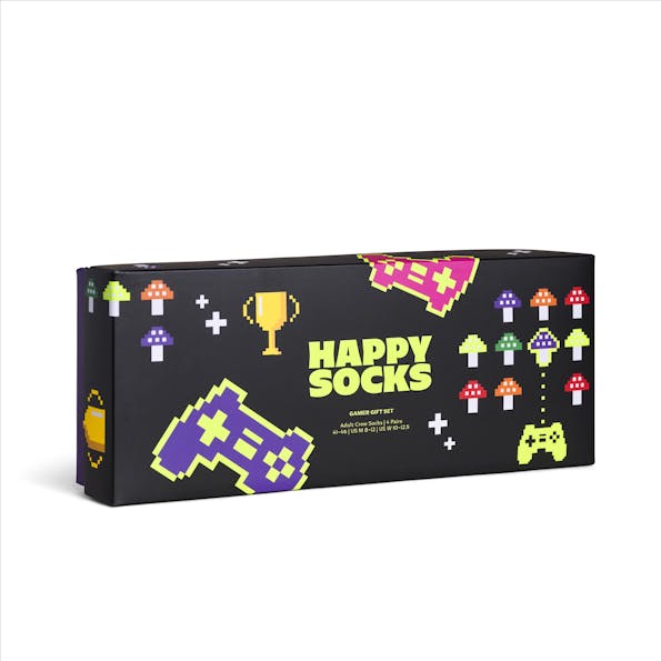 Happy Socks - Zwarte Gamer 4-pack sokken, maat: 41-46