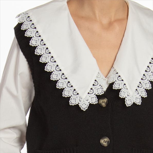 Modström - Gebroken witte Hemera blouse met iconische kraag