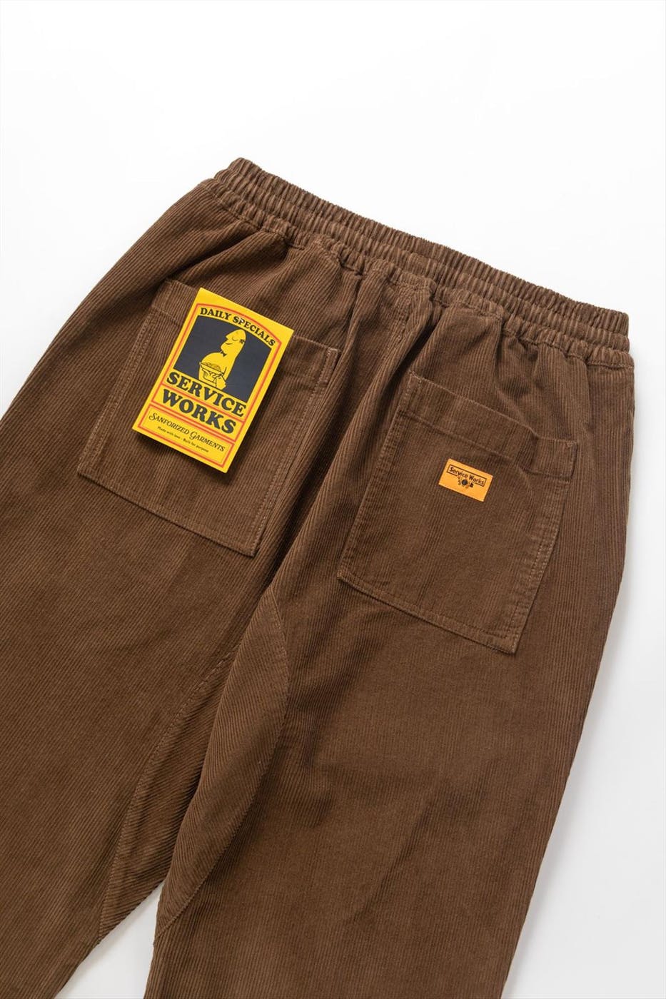 Service Works - Bruine Corduroy Chef broek