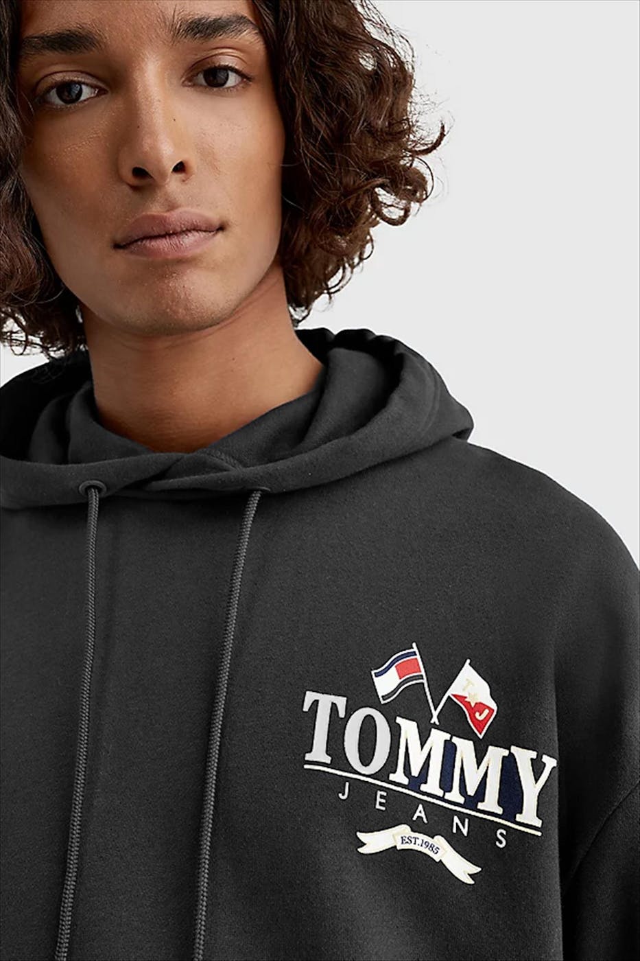 Tommy Jeans - Zwarte Skater Logo hoodie