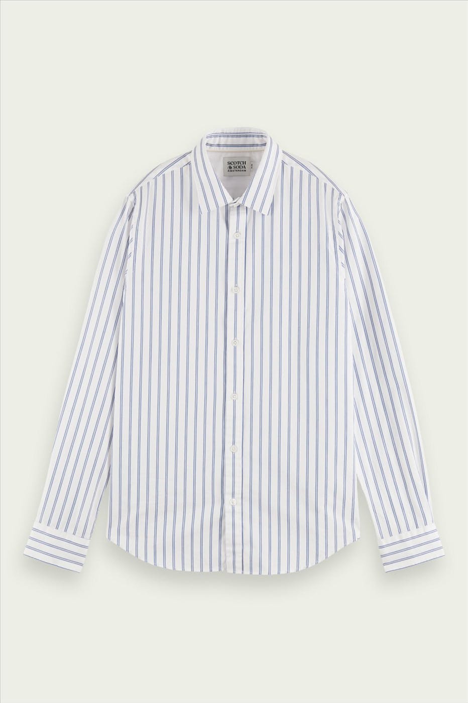 Scotch & Soda - Wit-blauw vertical stripe hemd