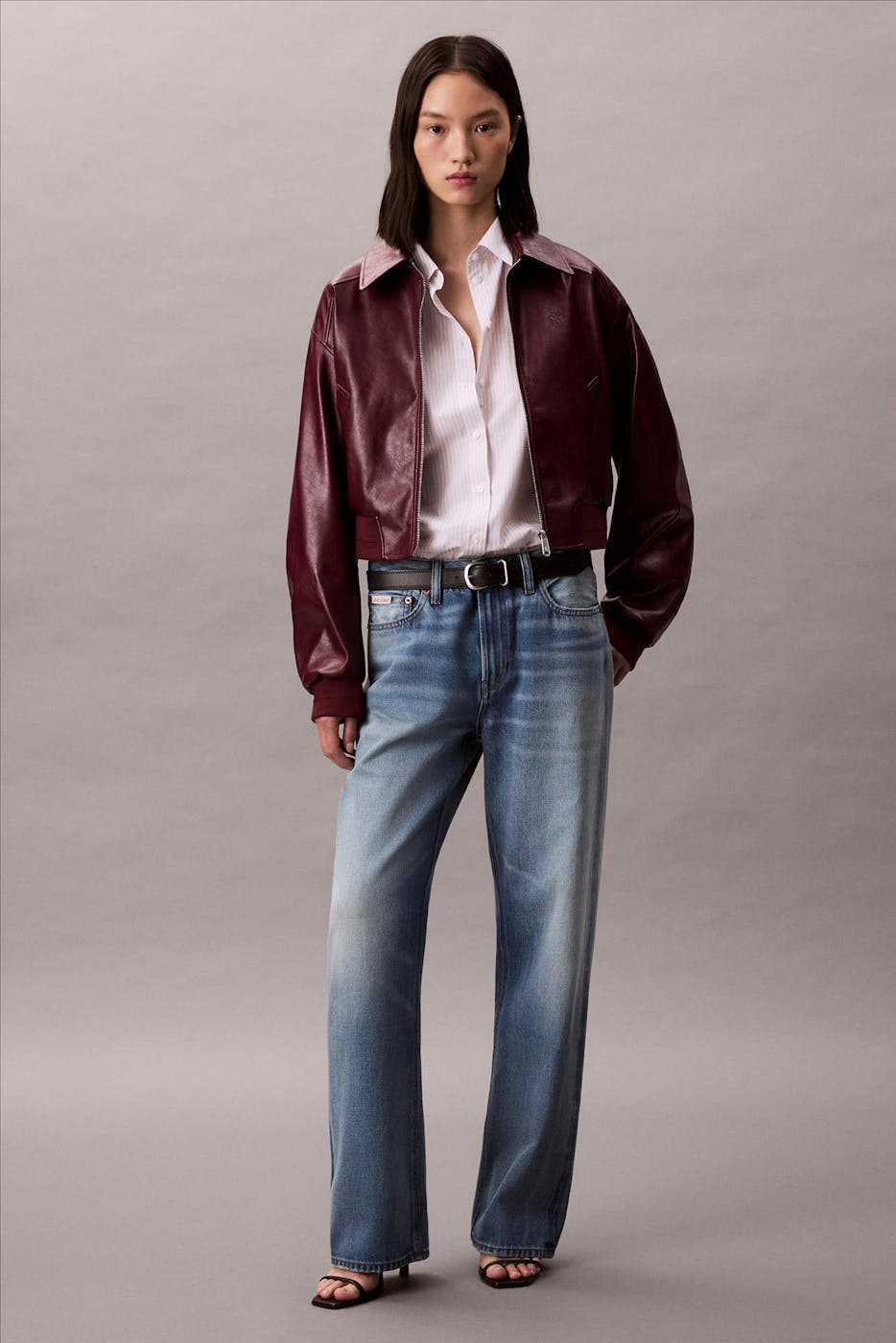 Calvin Klein Jeans - Bordeaux Cropped Crinkle vestje
