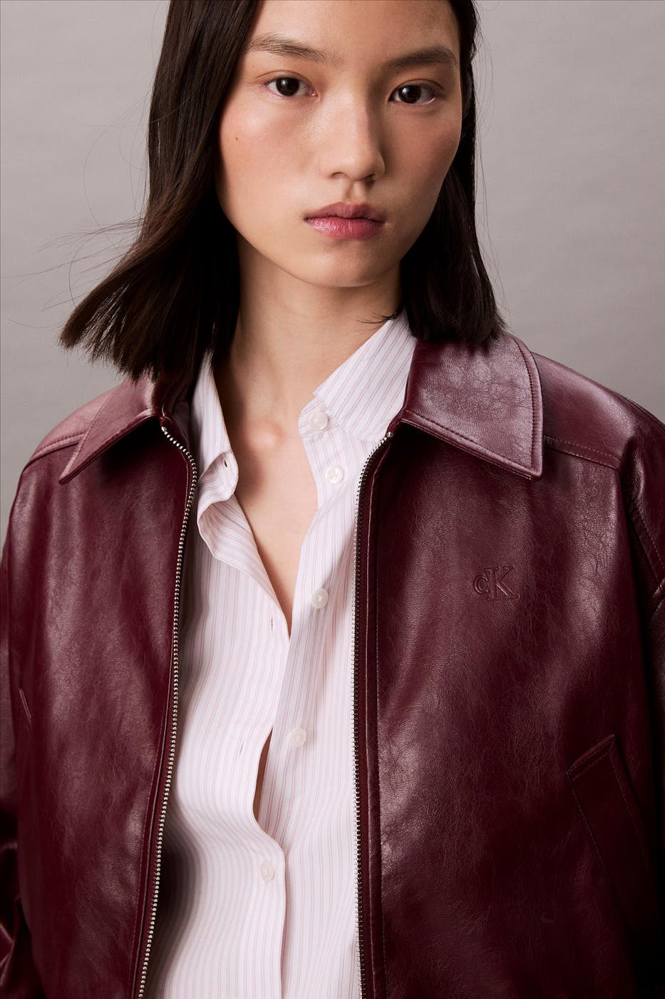 Calvin Klein Jeans - Bordeaux Cropped Crinkle vestje