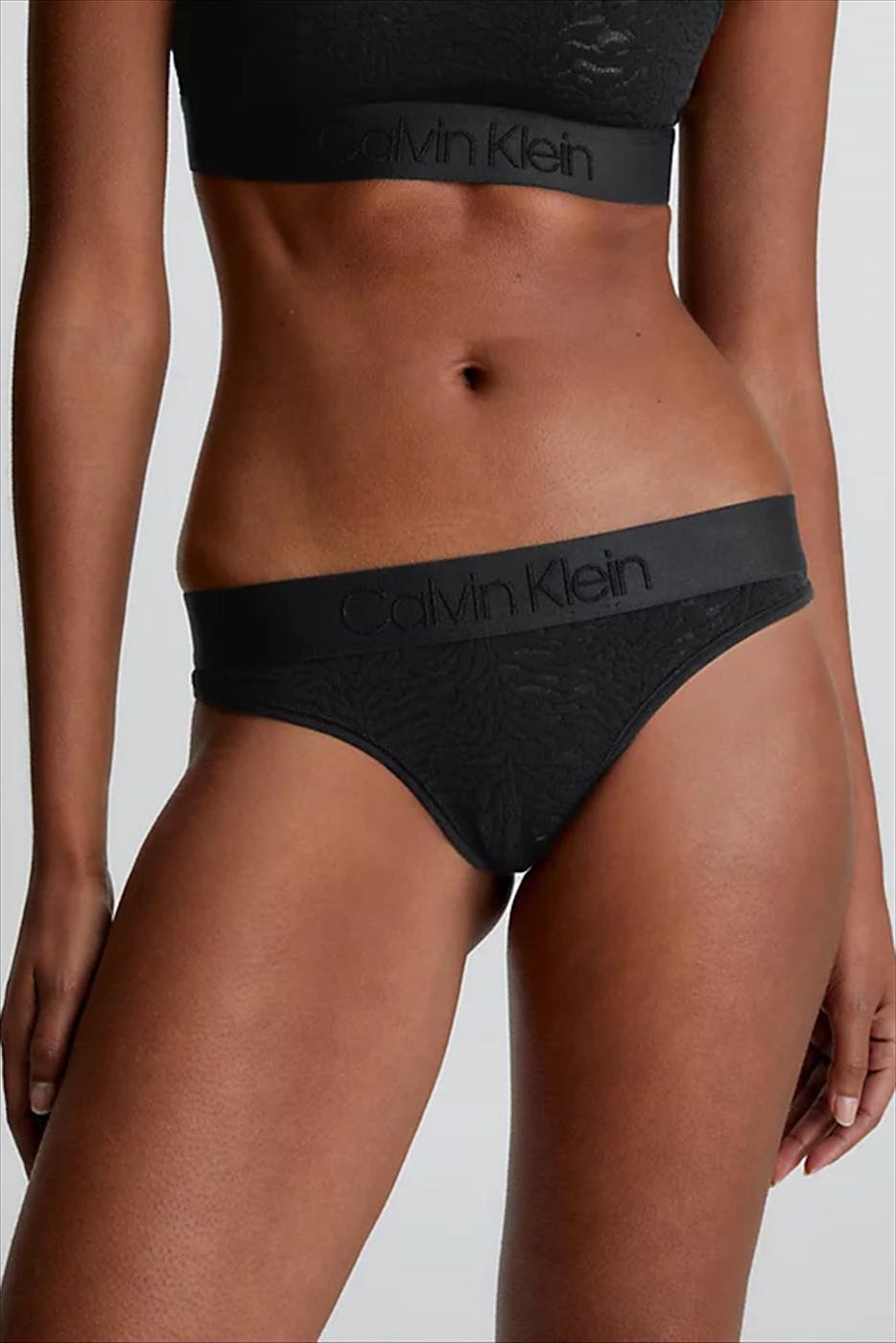 Calvin Klein Underwear - Zwarte Kanten string