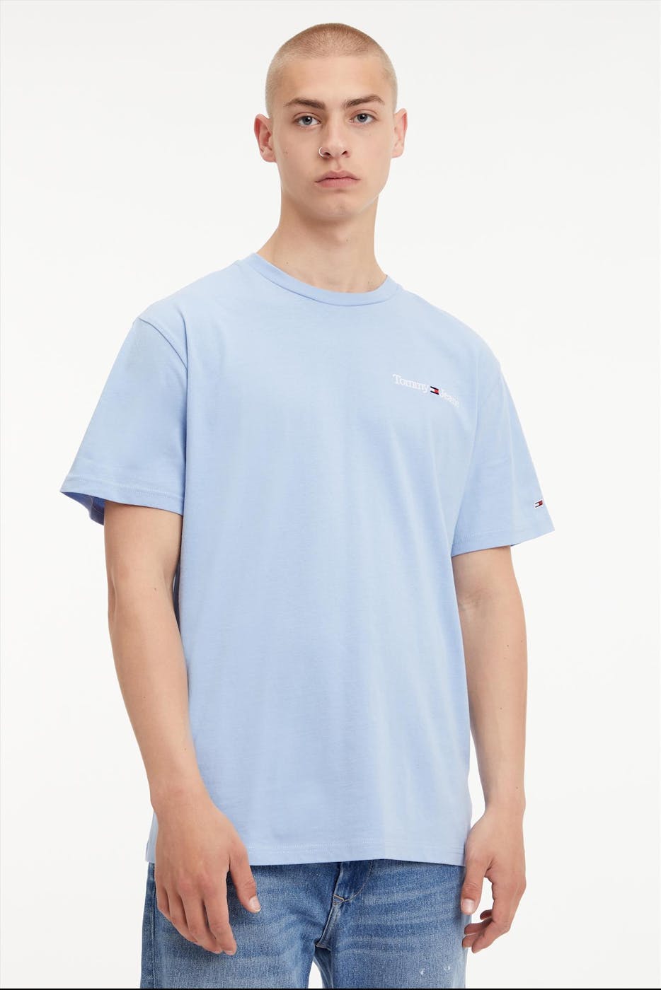 Tommy Jeans - Lichtblauwe Classic Logo T-shirt