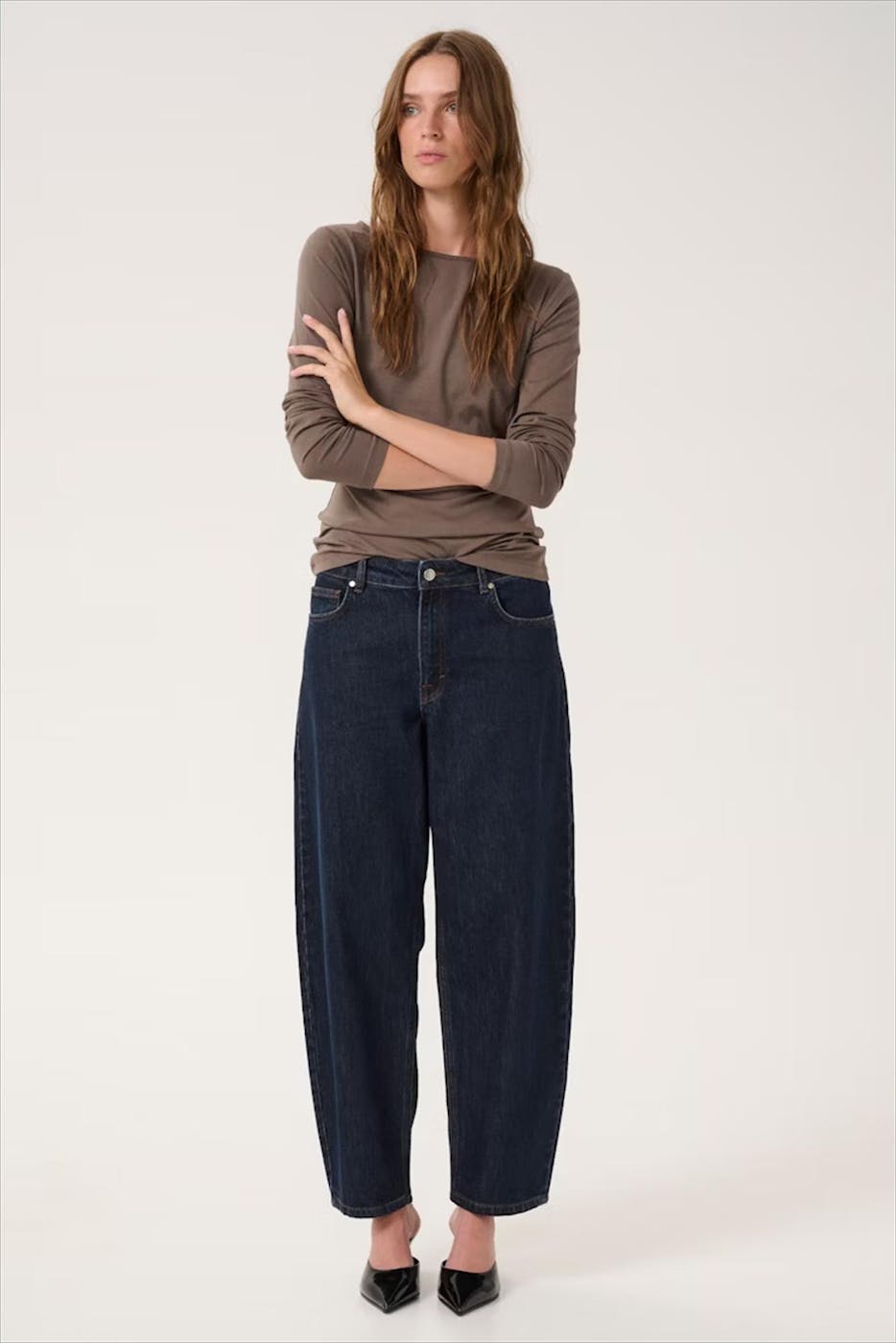 My Essential Wardrobe - Donkerblauwe Baloo barrel jeans