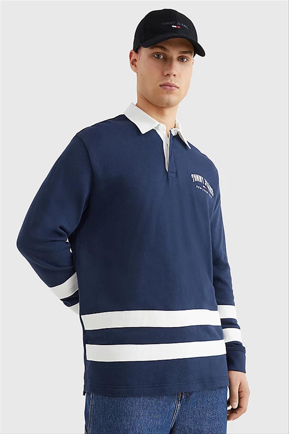 Tommy Jeans - Donkerblauwe Varsity Rugby polo