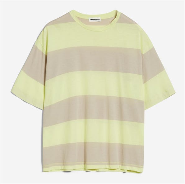 Armed Angels - Lichtgroene-beige Saikaa Stripes T-shirt