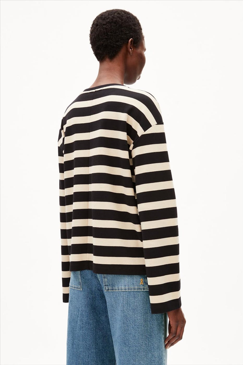 Armed Angels - Zwart-Beige Lupitaa Stripe T-shirt