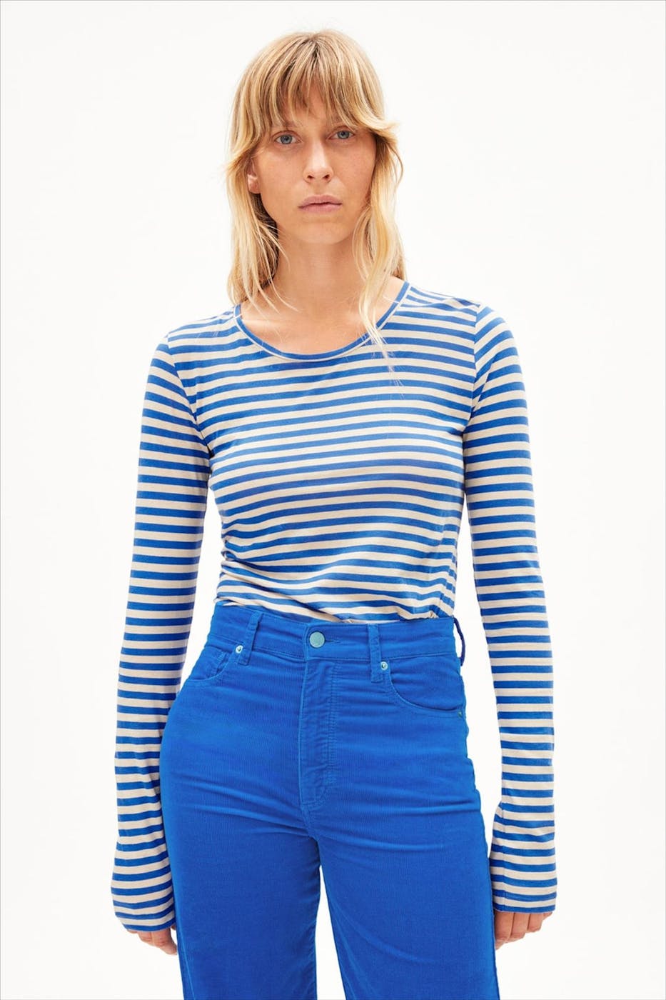 Armed Angels - Blauw-Beige Enriccaa Stripes T-shirt