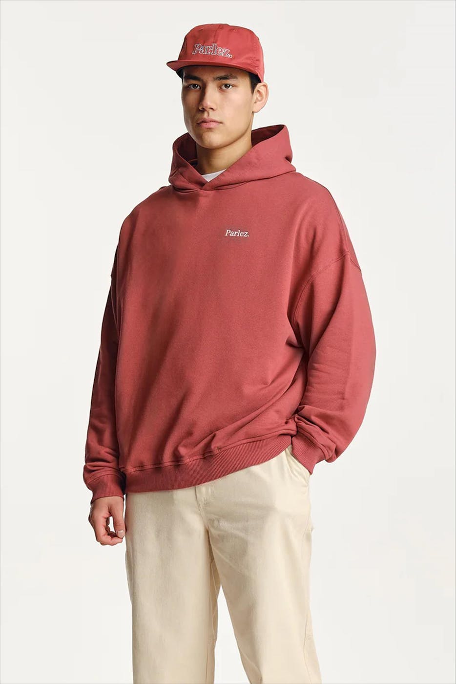 PARLEZ - Baksteenrode Amos hoodie