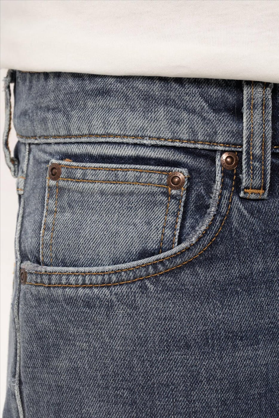Nudie Jeans Co. - Grijsblauwe Lean Dean slim tapered jeans