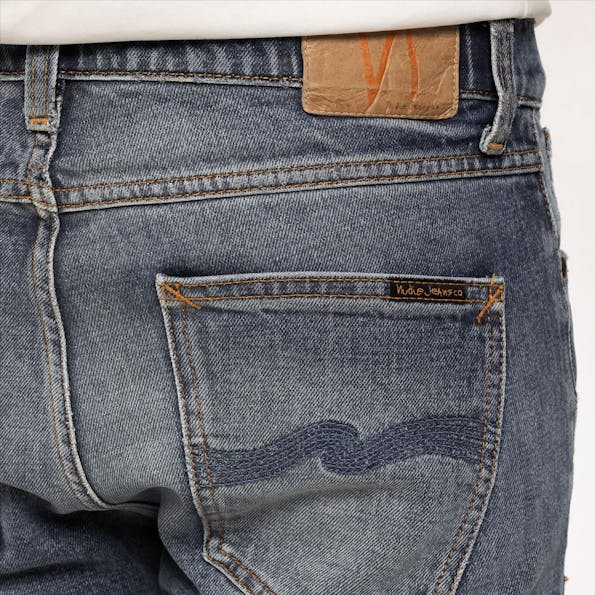 Nudie Jeans Co. - Grijsblauwe Lean Dean slim tapered jeans