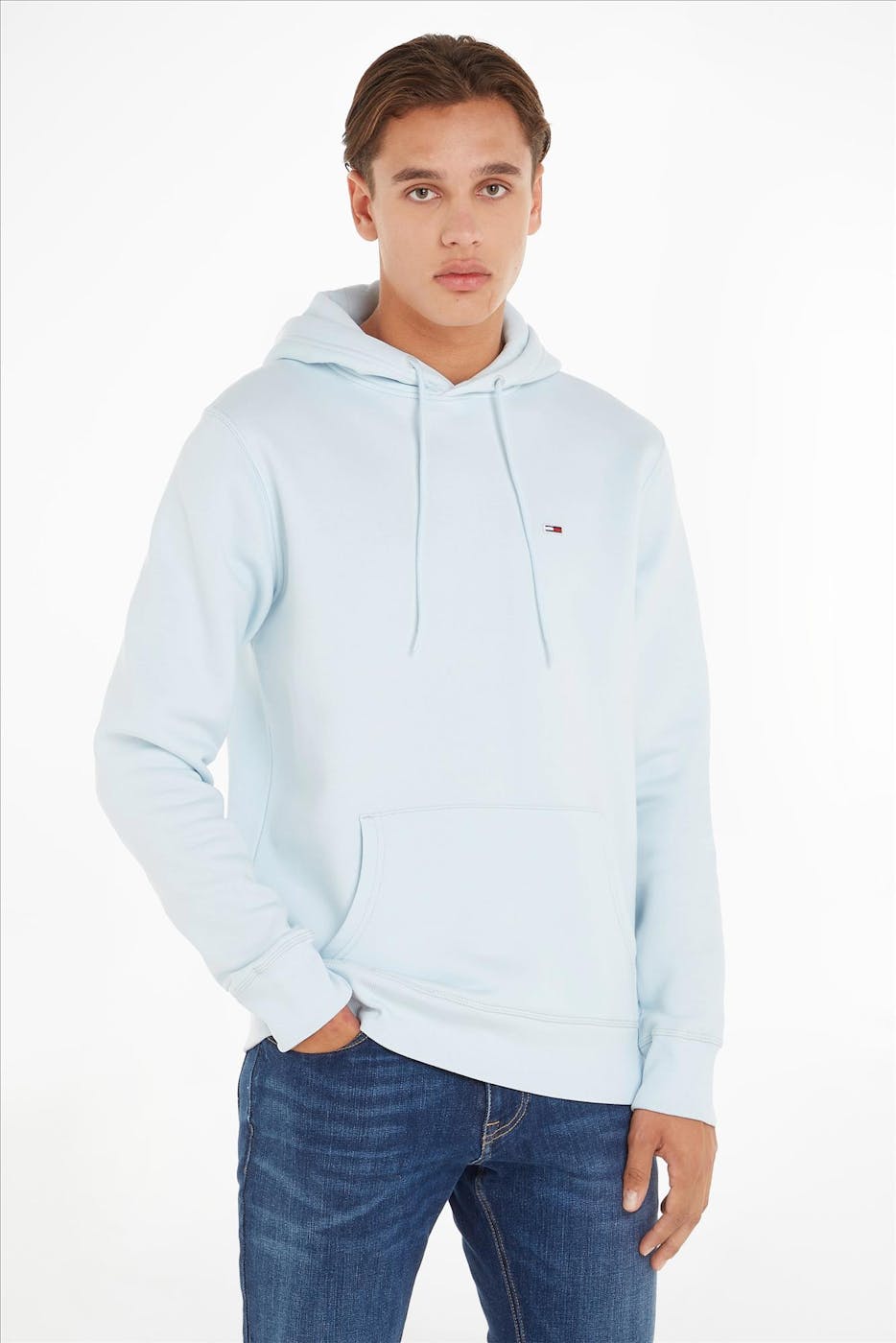 Tommy Jeans - Lichtblauwe Regular Solid hoodie