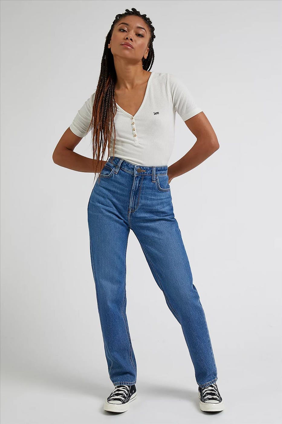 Lee - Donkerblauwe Carol Straight jeans