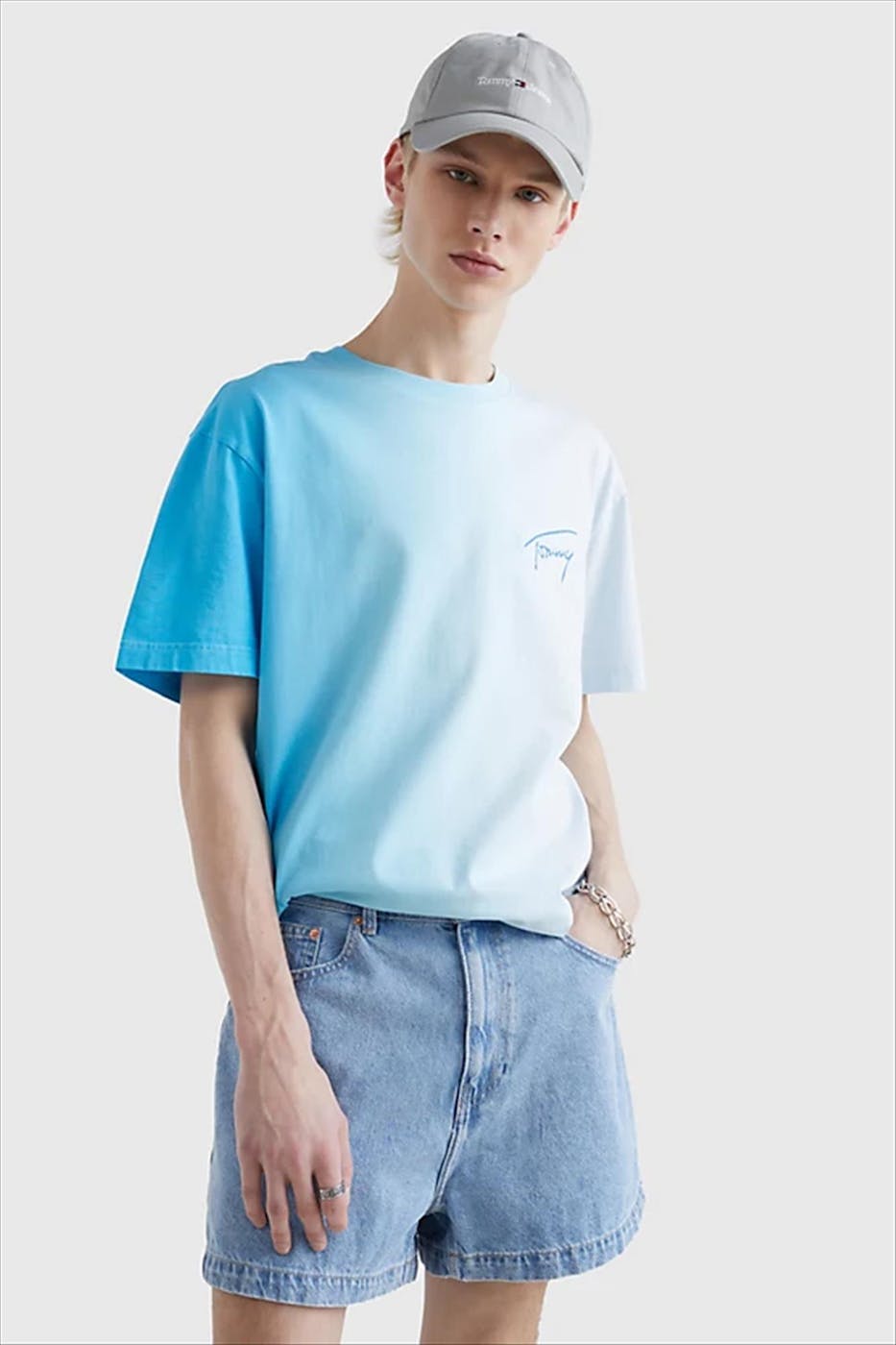 Tommy Jeans - Blauwe Dip Dye T-shirt
