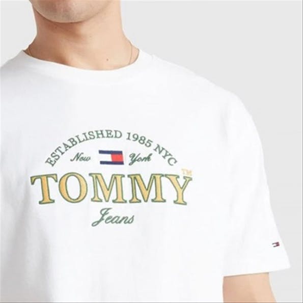 Tommy Jeans - Witte Classic Modern Logo T-shirt