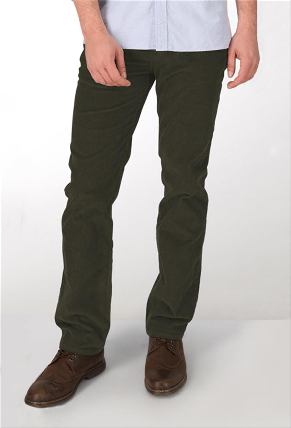 Lee Cooper - Donkergroene LC112ZP Cordos slim broek
