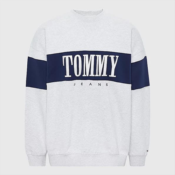 Tommy Jeans - Grijze Authentic Block Crew sweater