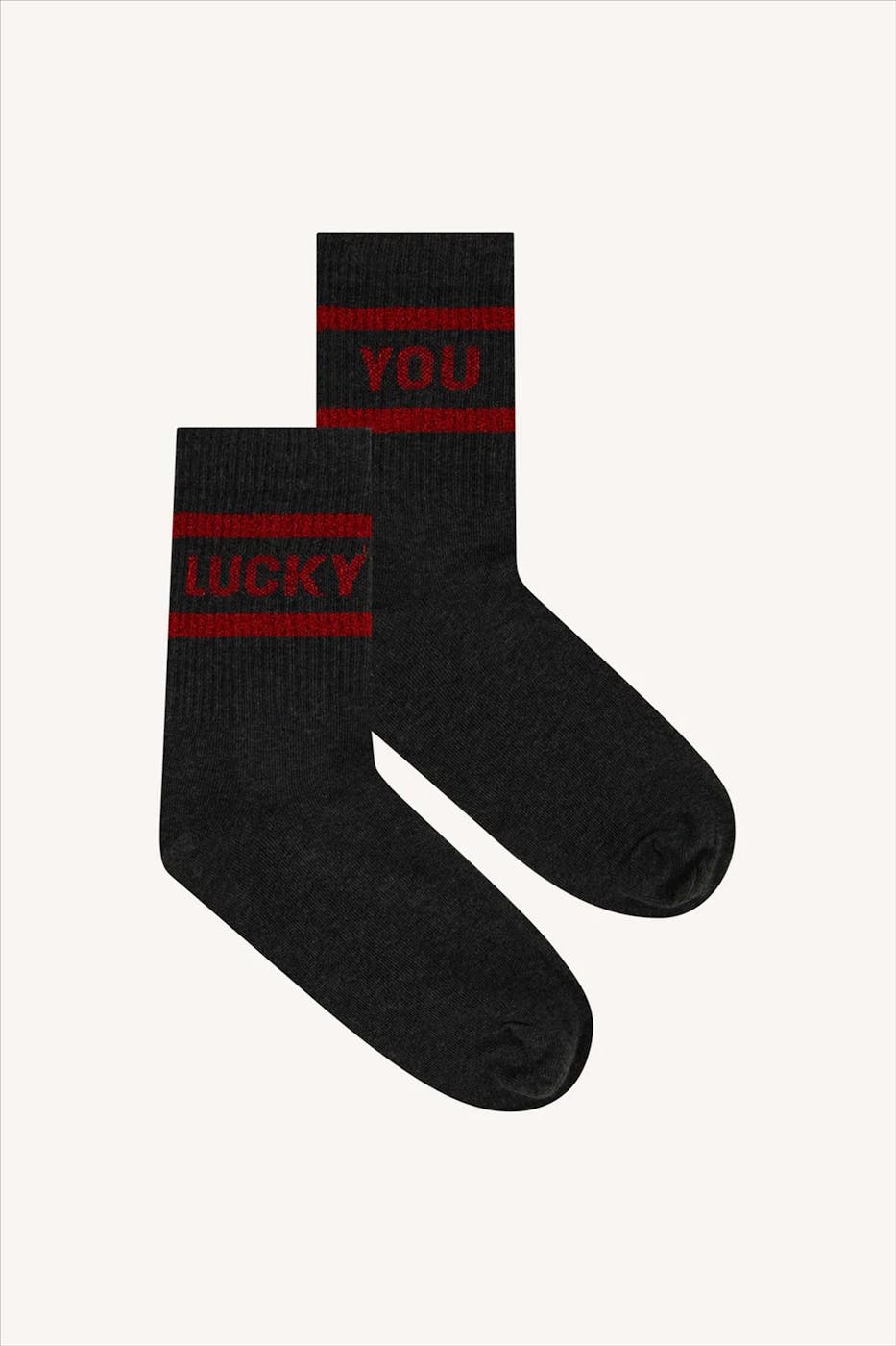 BY BAR - Donkergrijze Lucky Sparkle sokken